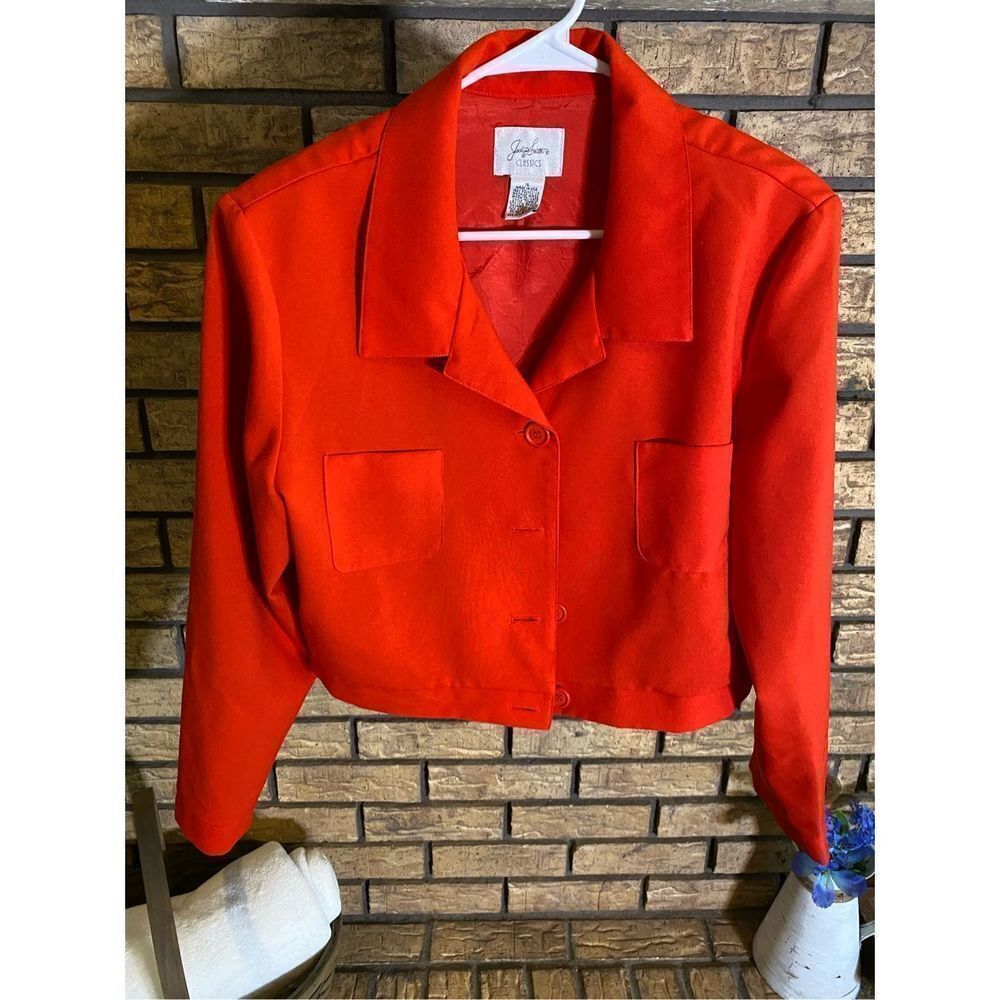 Jaclyn Smith Cropped Red Blazer